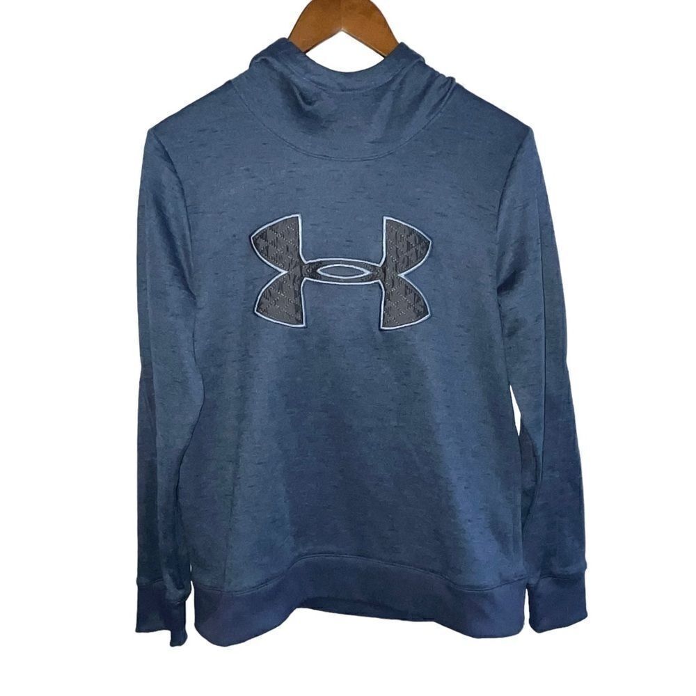 Navy Blue Under Armour Logo Hooded Sweatshirt